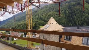 A12 wooden vaulted ceiling, view South East to Rendl over Haus A - 3 beds